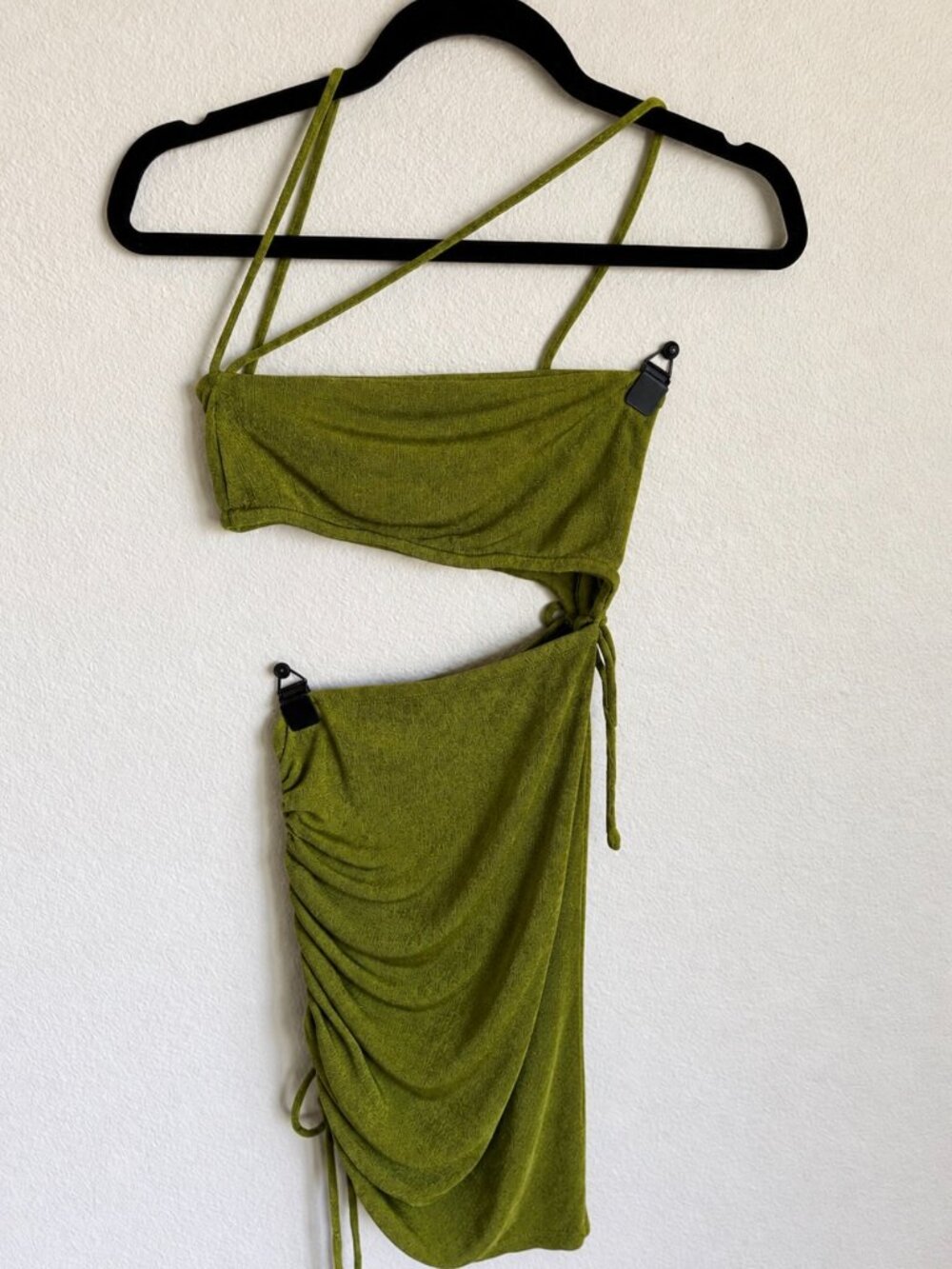 Princess Polly Imelda Cutout Mini Dress - Green (Size 2)